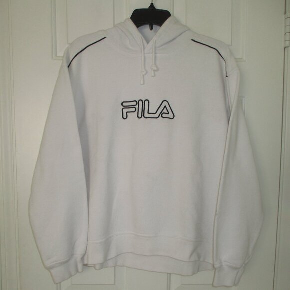 FILA Womens L/S White Cotton Fleece-lined Hoodie - Size Medium - Picture 1 of 3